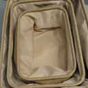 13x15.5, 12x14.75, 10x13.5in Woven Basket With Fabric Lining, Wheat/Rose Gold, 3pc