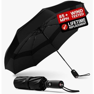 REPEL Windproof Travel Umbrella - Compact & Withstands Winds up to 85MPH , Strongest Premium Auto Folding Umbrella for Rain and Sun - Durable, Light & Portable for Women & Men , Fits Backpack & Cars