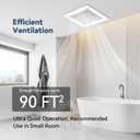 Bathroom Exhaust and Ventilation Fan 88CFM, Ultra-quiet Bath Fan Ceiling Mount Exhaust Fan 1.2Sones Household Bathroom Vent Exhaust Fan