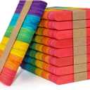 WISYOK 450PCS Colored Craft Sticks, 2.5 Inch Mini Wood Popsicle Sticks, Rainbow Craft Sticks, Ice Cream Sticks for DIY, Craft Creative Designs, Arts & Handwork