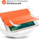 MoKo Case Fit 2018/2017 iPad 9.7 5th/6th Generation, Slim Lightweight Smart Shell Stand Cover with Translucent Frosted Back Protector Fit iPad 9.7 2018/2017, Auto Wake/Sleep, Orange