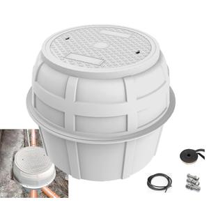 40x31.5H Fiberglass Enclosure Box,Underground Vault W/28 Cover Precast Large Catch Basin Inspection Manhole Assembly,Drainage Collection Round Brick Well for Sewage Septic Distribution Box