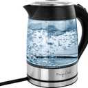 Megachef Glass and Stainless Steel Electric Tea Kettle, 1.8 L (1.9 Quarts)
