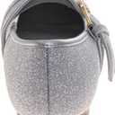 Josmo Girls Sparkly Mary Jane Flats Glitter Dress Sandals with Adjustable Buckle for Little Kid to Big Kid