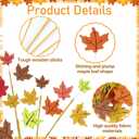 2 x 12 Pcs Artificial Fall Maple Leaf Stems Foam Maple Leaf Picks 7.87 Inch Decorative Fall Branches for Vase Filler Thanksgiving Autumn Table Centerpieces Farmhouse Home Kitchen Party Favor