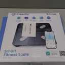 Etekcity Smart Scale for Body Weight, FSA&HSA Eligible, Bathroom Digital Weighing Scale with BMI, Body Fat, Muscle Mass, Accurate Bluetooth Home User Health Equipment Sync Apps, LED, Tempered glass (11 x 11 inches, Black)