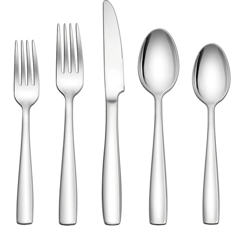 Herogo 18/10 Stainless Steel Silverware Set, 30-Piece Fancy Flatware Cutlery Set for 6, Modern Eating Utensils Tableware for Home Restaurant Wedding, Mirror Polished, Dishwasher Safe