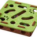 Interactive Cat Puzzle Feeder Toy - Felt Maze Box with 3 Jingle Balls for Indoor Cats Kittens | Mental Stimulation, Slow Feeding, Fun Exercise & Natural Hunting Instincts (Green/Brown)