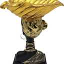 African Statues Tribal Woman Sculpture,9.5" Resin Figure Bust Figurine for Home Decor,Living Room/Table Top/Bookshelf/Coffee Tables(C01CD106)