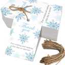 Winter Snowflakes Paper Gift Tags, White Christmas Snowflake Thank You for Coming and Making This Day so Special Tags for Winter DIY Crafts Present Wrapping Favor Decor - Set of 50 (Blue)