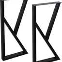 MBQQ Furniture Legs 35" Height 15" Wide Rustic Decory K-Shape Table Legs,Heavy Duty Metal Desk Legs,Dining Table Legs,Industrial Modern, DIY Iron Bench Legs, H35"x W15"