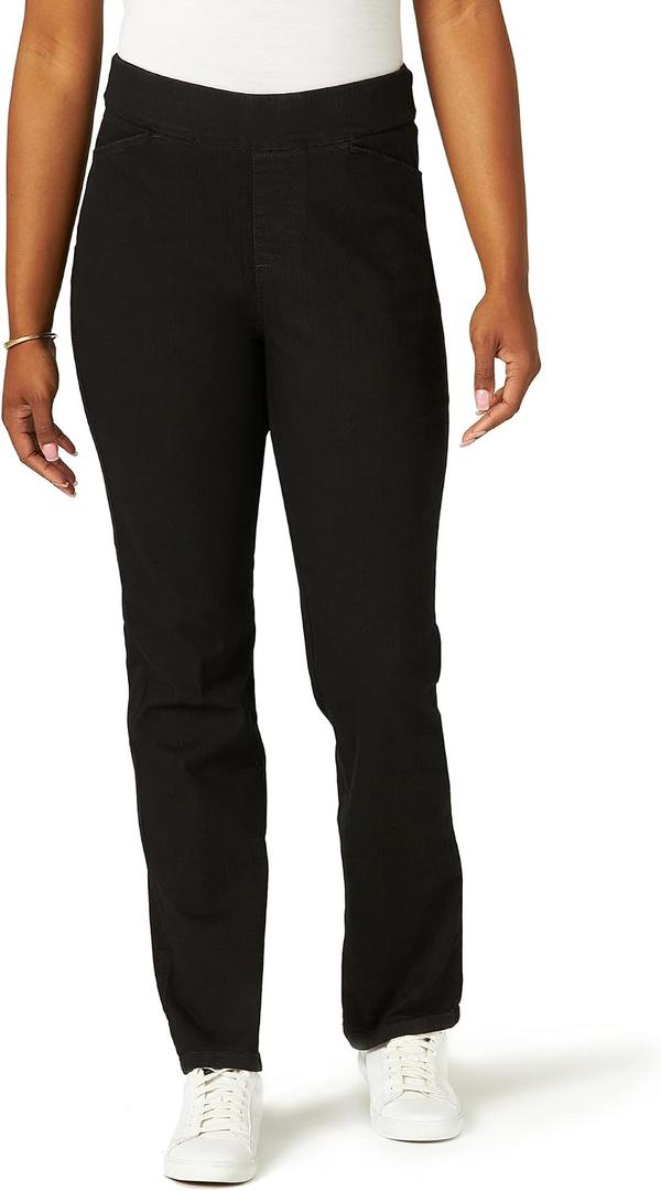Wrangler Authentics Women's ZFM2BS, Black Stretch Denim, 8 Average