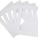 Golden State Art, 11x14 Double Mats for 8x10 - for Photos, Pictures, Frames - Acid-Free, 5 Pack, Off White Over Off White