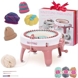 SENTRO Knitting Machine 40 Needles Crochet Knitting Loom Machine DIY Knitting Board Rotating Machines for Sock/Hat/Pumpkin