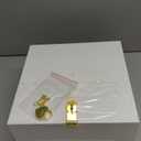 UNIQOOO White & Gold Heart Lock Acrylic Card Box, Modern DIY Wedding & Occasion Box, 10x10x5.5 inches