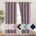 NICETOWN Chaise Mauve Vintage Linen 100% Blackout Curtains for Living Room, Thermal Insulated Curtains 72" Long, Noise Reducing Window Treatment Drapes for Hall Room, 52" Wide Per Panel, Set of 2