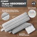 JOYMOOP Microfiber Flat Mop and Bucket System, Mops for Floor Cleaning and Wall Cleaner, Hardwood, Tile, Laminate, Vinyl Floors, Smooth Walls, and Glass Windows - 50" Flat Mop+1 Microfiber Pad[White]