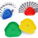 Syhood 4 Pcs Kids Playing Card Holders Plastic Playing Poker Tray for Adults Free Poker Holder Tray Happy New Year Family Card Activity Game Holds 10-12 Pcs Each(Colorful)