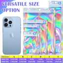 JETMORE 300 Pcs Mylar Bags, Smell Proof Bags Foil Pouch, Holographic Resealable Bags for Small Business, Candy Sample Jewelry Bag Sealable Packaging for Party Favor Food Storage (2.4x3.9in)