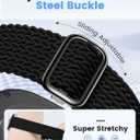 3 Pack Stretchy Braided Band Compatible with Samsung Galaxy Watch 8 Classic Band 46mm/Galaxy Watch 8 40mm 44mm Bands, Soft Nylon Solo Loop Elastic Sport Strap for Galaxy Watch 8 Bands Women Men