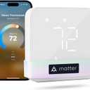 meross Smart Thermostat for Home, WiFi Thermostat Works with Matter, Alexa, Apple Home, Google Assistant, App & Voice Control, 7x24h Scheduling, Energy Saving, C-Wire Required