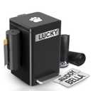 Dog Poop Can Outside, 6L Metal Outdoor Dog Waste Bin with Lid & Soft Close Pedal, Pet Waste Container with Charcoal Filter, Removable Inner, Bag Holder, Stickers & Custom Name Plate