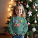GLIGLITTR Toddler Baby Boy Girl Christmas Sweatshirt Xmas Holly Outfit Jolly Pullover Top Holiday Crewneck Long Sleeve Shirts(Teal, 12-18Months)