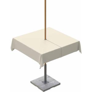 Cream Outdoor Tablecloth with Umbrella Hole & Zipper, Modern Pure Beige Square Tablecloth 54x54 Inch, Patio Table Cover Waterproof Table Cloth for Picnic/Party