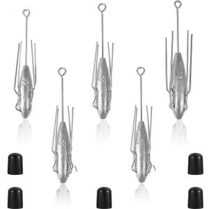 5 PCS Sputnik Sinker Fishing Weights Lead Long Tail Surf Casting Spider Sinkers for Saltwater Catfish Beach Fishing