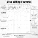 2 x Guasslee Wall Calendar 2026-2027, 14"x11.5" Vertical Wall Calendar 2026, 13-Month Desk/Wall Calendar From 2026 Jun - 2027 Jun, Monthly Hanging Planner Spiral Bound For School Home Office Organizing