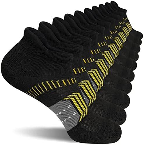 suaskk Womens Athletic Cushioned Anti-Blister Comfort Running Ankle Socks 5 Pairs Medium, Black 
