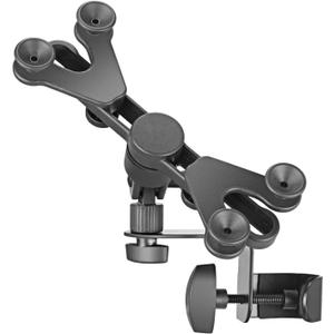 Adjustable Tablet Holder for Music Stand, Secure Portable iPad Holder with 360 Degree Swivel, Fits 7-11" Screens, Black