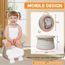 Portable, Foldable Potty seat for Toddler, Training Toilet Seat Emergency Toilet The Bottom Has the Function of Storing Garbage Bags for Car, Camping (Pink)