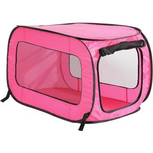 Beatrice Home Fashions Portable, Collapsible, Pop Up Kennel Travel Cat and Dog Crate, 32.5" L x 19.5" W x 19.5" H, Fuchsia