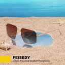 FEISEDY Vintage Polarized Aviator Sunglasses Men Women Classic American Gradient Lens UV400 Protection B0273 (Gold Framed and Gradient Brown Lens)