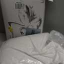APSMILE King Size Luxury 100% Organic Cotton All Season Down Feather Fibers Comforter, Extra Fluffy Medium Warmth Duvet Insert(106x90, Ivory White)