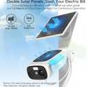 2.4G/5G WiFi Camera for Home Security with Double Solar Panels, 2K Solar Security Camera Wireless Outdoor, Color Night Vision, 2-Way Talk, Spotlight, Siren, IP66, Cloud/SD, AI Detection, Works w/Alexa
