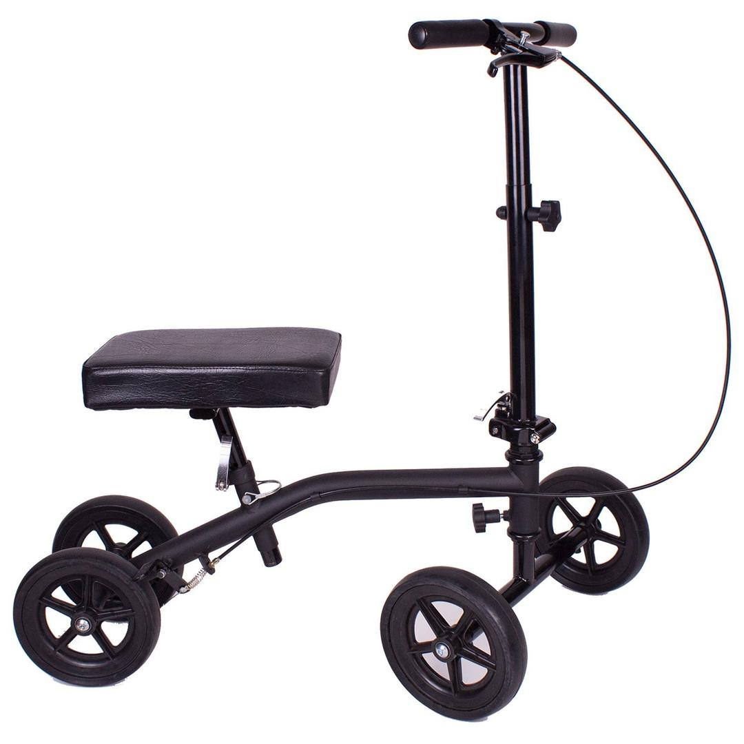 Carex Economy Rolling Knee Walker with Comfortable Padding - Steerable Knee Scooter for Foot Injuries with Hand Brake - Crutch Alternativ