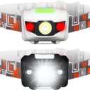 MENCH Headlamp for Kids & Adults,2 Packs Outdoor Camping Hiking Running Head lamp with White & Red Light, IPX4 Waterproof LED Headlight with Adjustable Headband,6 AAA Batteries Included