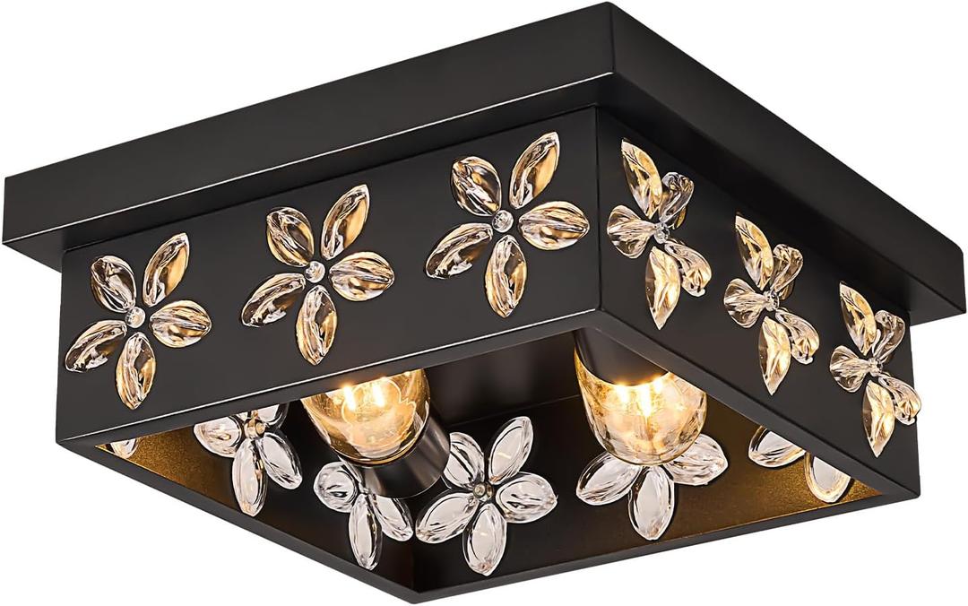 10 Inch Black Flush Mount Ceiling Light Fixtures