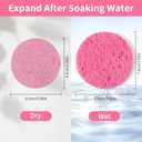 100-Count Compressed Facial Sponges, Natural Cellulose Face Sponges for Cleansing, Exfoliating, Washing face, Makeup Removal, and Spa Use - Travel Skincare Essentials for women (Pink)