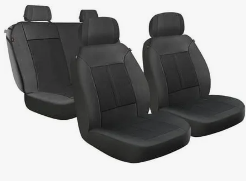 Dickies 43645 Peterson Black Vegan Leather Front & Rear Seat Covers, 3-Piece Full Vehicle Protection, Built for Satisfaction