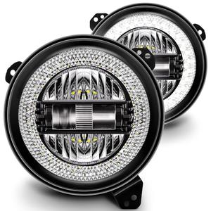 TRUE MODS 9 Inch Round LED Headlight Replacement for 2018-2025 Jeep Wrangler JL JLU Unlimited Gladiator JT Accessories [DOT Approved] [Crystal HALO DRL] Sealed Beam Front Head Light Lamp Bulb