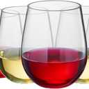 Unbreakable Stemless Plastic Wine Glasses | Reusable | Shatterproof 100% Tritan Acrylic Plastic | Dishwasher-Safe | BPA-free | Awesome for Indoor & Outdoor | 15 oz, Set of 6, European Style BPA-free