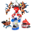 Maikerry 3-in-1 PVZ Toy Figure Set, Deformation Shark Boss Robot, Action Figures, Birthday & Party Gifts for Boys & Girls