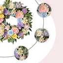 TEMPUS Spring Summer Wreath for Front Door 22 Inch Artificial Floral Wreath with Roses Peonies Hydrangeas Leaves for Door Wall Decoration Wedding Party Home Farmhouse Decoration (Multicolor)