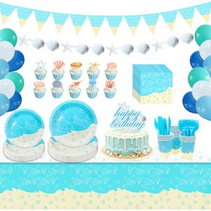 Beach Birthday Party Decorations, Beach Party Supplies, Serves 20