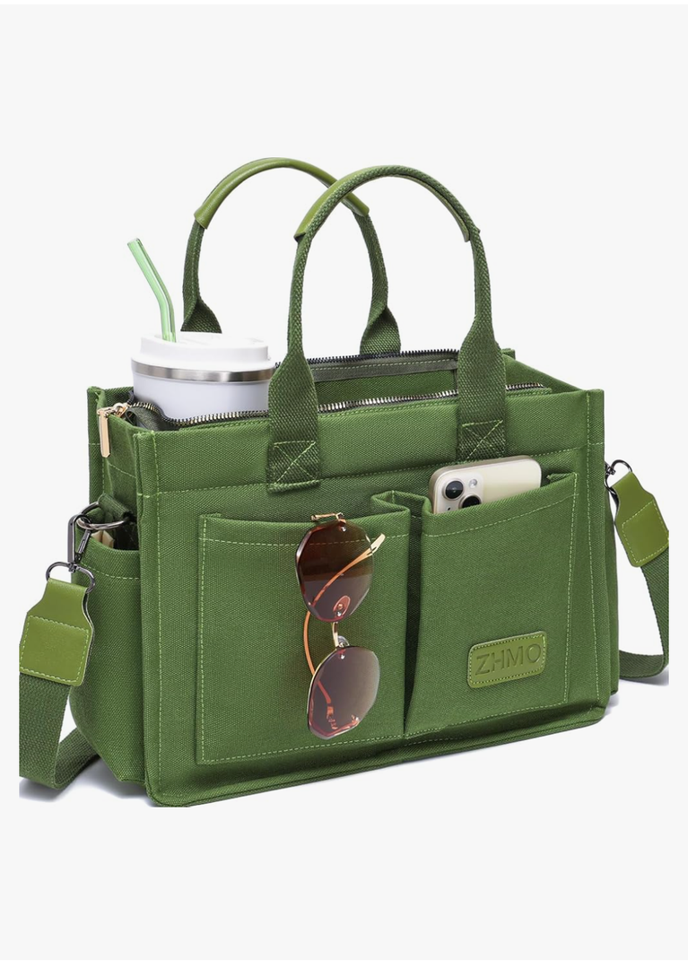 Canvas Tote Bag for Women,Women's Bags Crossbody Bags Work Laptop Tote Bag Large Handbags Purse for Travel Nurse Teacher