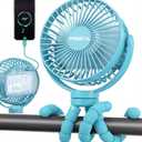 FRIZCOL Portable Stroller Fan, Use As Power Bank, 65H 12000mAh Battery Operated Fan Flexible Tripod Baby Car Seat Fans with Timming, Personal Mini Handheld/Desk/Small Clip On Fans For Stroller