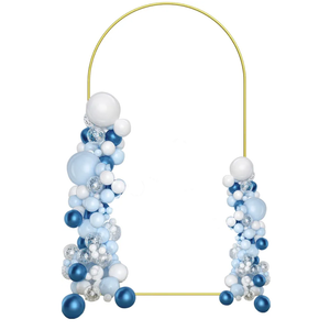 6FT Wedding Arch Backdrop Stand, Gold Metal Balloon Arch Stand, Upgraded Pre-Attached Parts Design Arched Backdrop Frame Decoration for Wedding, Birthday, Baby Shower, Graduation Ceremony Party